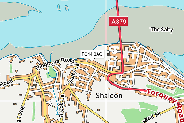 TQ14 0AQ map - OS VectorMap District (Ordnance Survey)