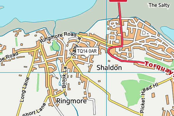 TQ14 0AR map - OS VectorMap District (Ordnance Survey) TQ14 0AR map - OS VectorMap District (Ordnance Survey)