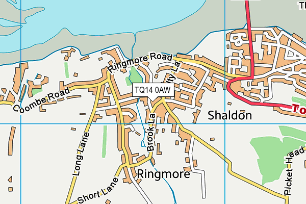 TQ14 0AW map - OS VectorMap District (Ordnance Survey) TQ14 0AW map - OS VectorMap District (Ordnance Survey)