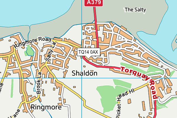 TQ14 0AX map - OS VectorMap District (Ordnance Survey) TQ14 0AX map - OS VectorMap District (Ordnance Survey)