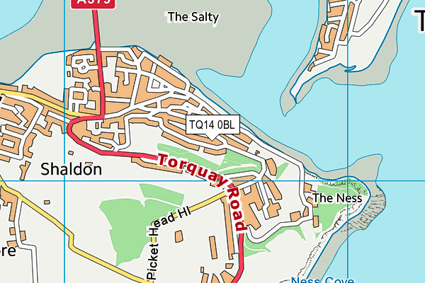 TQ14 0BL map - OS VectorMap District (Ordnance Survey) TQ14 0BL map - OS VectorMap District (Ordnance Survey)
