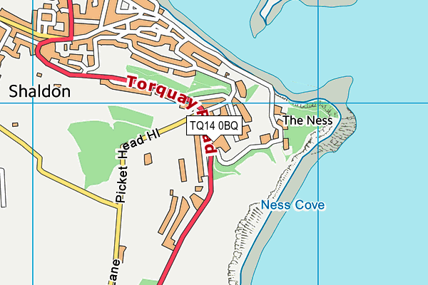 TQ14 0BQ map - OS VectorMap District (Ordnance Survey)