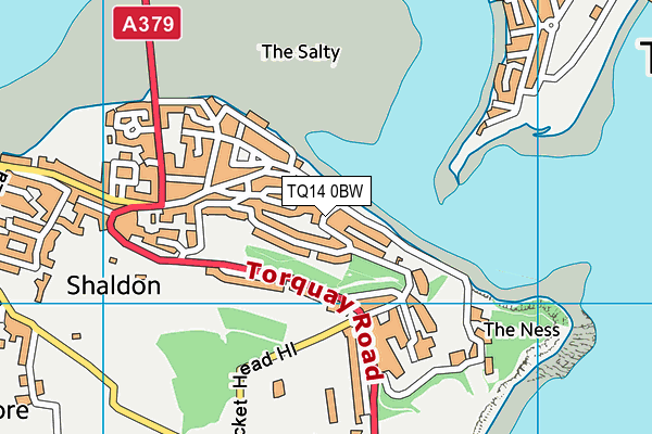 TQ14 0BW map - OS VectorMap District (Ordnance Survey) TQ14 0BW map - OS VectorMap District (Ordnance Survey)