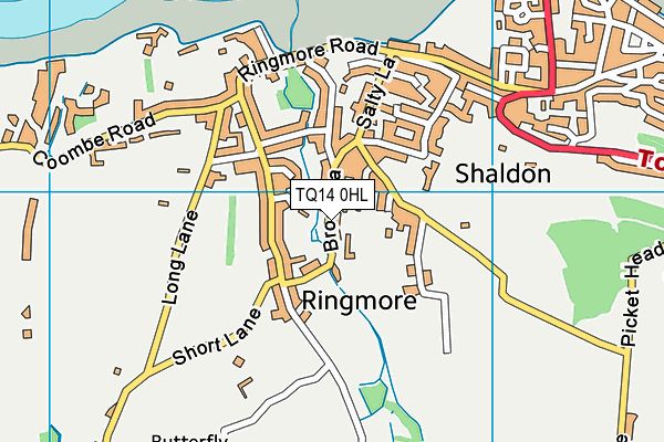 TQ14 0HL map - OS VectorMap District (Ordnance Survey)