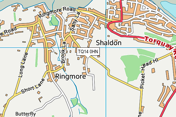 TQ14 0HN map - OS VectorMap District (Ordnance Survey) TQ14 0HN map - OS VectorMap District (Ordnance Survey)