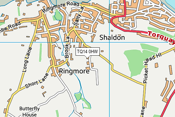 TQ14 0HW map - OS VectorMap District (Ordnance Survey) TQ14 0HW map - OS VectorMap District (Ordnance Survey)