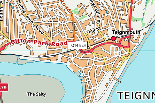 TQ14 8EH map - OS VectorMap District (Ordnance Survey)