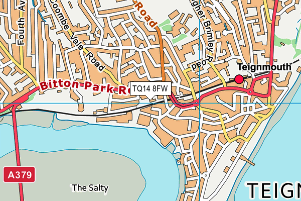 TQ14 8FW map - OS VectorMap District (Ordnance Survey)