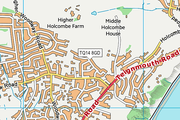 TQ14 8GD map - OS VectorMap District (Ordnance Survey) TQ14 8GD map - OS VectorMap District (Ordnance Survey)