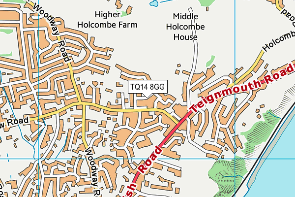 TQ14 8GG map - OS VectorMap District (Ordnance Survey) TQ14 8GG map - OS VectorMap District (Ordnance Survey)