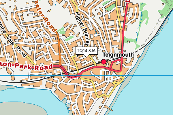 TQ14 8JA map - OS VectorMap District (Ordnance Survey) TQ14 8JA map - OS VectorMap District (Ordnance Survey)