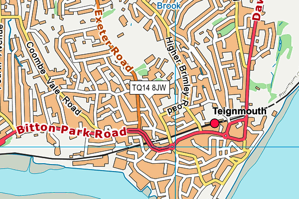 TQ14 8JW map - OS VectorMap District (Ordnance Survey) TQ14 8JW map - OS VectorMap District (Ordnance Survey)