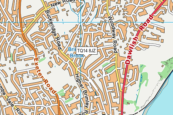 TQ14 8JZ map - OS VectorMap District (Ordnance Survey) TQ14 8JZ map - OS VectorMap District (Ordnance Survey)