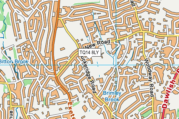 TQ14 8LY map - OS VectorMap District (Ordnance Survey)