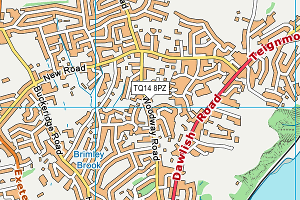 TQ14 8PZ map - OS VectorMap District (Ordnance Survey)