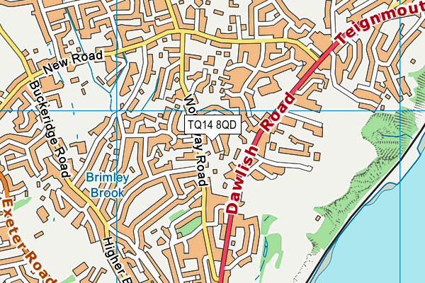 TQ14 8QD map - OS VectorMap District (Ordnance Survey)