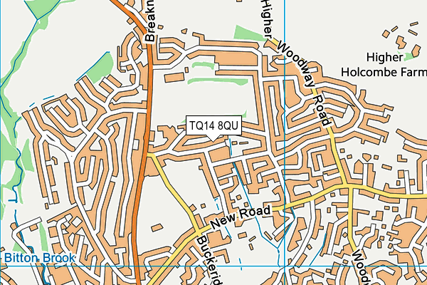 TQ14 8QU map - OS VectorMap District (Ordnance Survey) TQ14 8QU map - OS VectorMap District (Ordnance Survey)