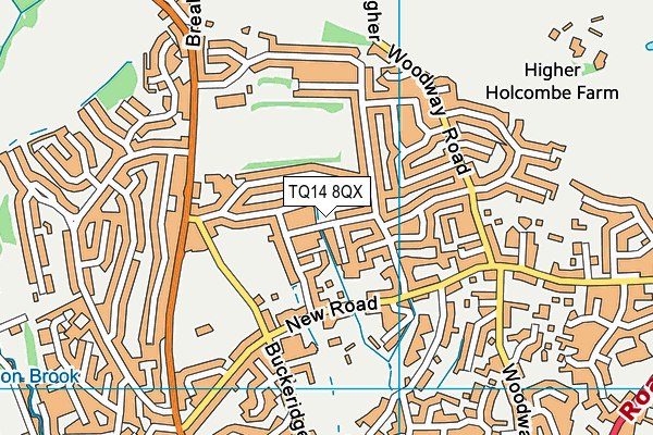 TQ14 8QX map - OS VectorMap District (Ordnance Survey) TQ14 8QX map - OS VectorMap District (Ordnance Survey)