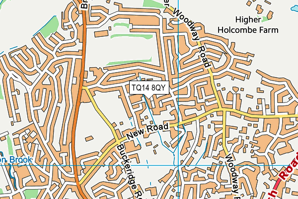 TQ14 8QY map - OS VectorMap District (Ordnance Survey) TQ14 8QY map - OS VectorMap District (Ordnance Survey)