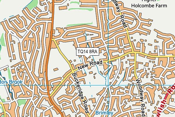 TQ14 8RA map - OS VectorMap District (Ordnance Survey) TQ14 8RA map - OS VectorMap District (Ordnance Survey)