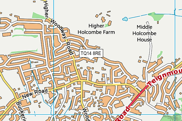 TQ14 8RE map - OS VectorMap District (Ordnance Survey) TQ14 8RE map - OS VectorMap District (Ordnance Survey)