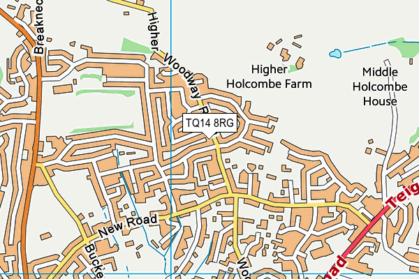 TQ14 8RG map - OS VectorMap District (Ordnance Survey) TQ14 8RG map - OS VectorMap District (Ordnance Survey)