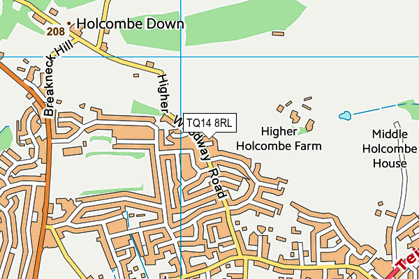 TQ14 8RL map - OS VectorMap District (Ordnance Survey) TQ14 8RL map - OS VectorMap District (Ordnance Survey)