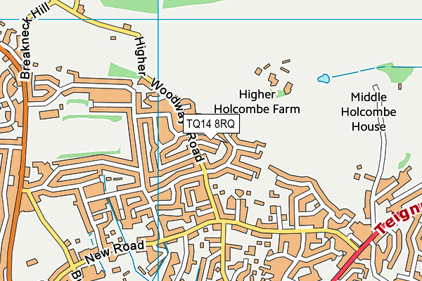 TQ14 8RQ map - OS VectorMap District (Ordnance Survey) TQ14 8RQ map - OS VectorMap District (Ordnance Survey)