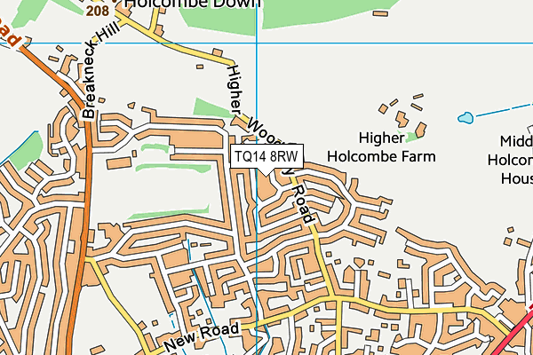 TQ14 8RW map - OS VectorMap District (Ordnance Survey) TQ14 8RW map - OS VectorMap District (Ordnance Survey)
