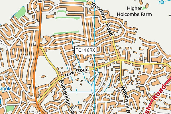 TQ14 8RX map - OS VectorMap District (Ordnance Survey) TQ14 8RX map - OS VectorMap District (Ordnance Survey)