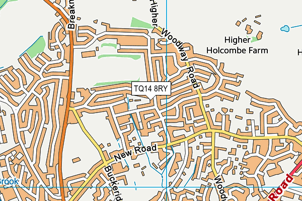TQ14 8RY map - OS VectorMap District (Ordnance Survey) TQ14 8RY map - OS VectorMap District (Ordnance Survey)