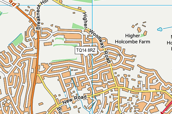 TQ14 8RZ map - OS VectorMap District (Ordnance Survey)