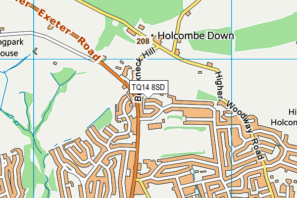 TQ14 8SD map - OS VectorMap District (Ordnance Survey)