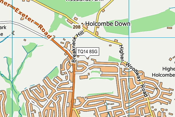 TQ14 8SG map - OS VectorMap District (Ordnance Survey)