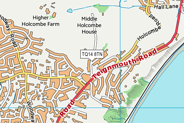 TQ14 8TN map - OS VectorMap District (Ordnance Survey) TQ14 8TN map - OS VectorMap District (Ordnance Survey)