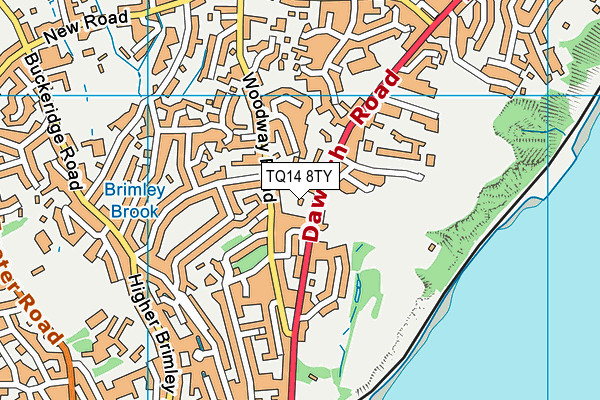 TQ14 8TY map - OS VectorMap District (Ordnance Survey) TQ14 8TY map - OS VectorMap District (Ordnance Survey)