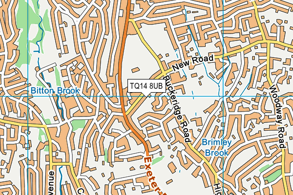 TQ14 8UB map - OS VectorMap District (Ordnance Survey) TQ14 8UB map - OS VectorMap District (Ordnance Survey)