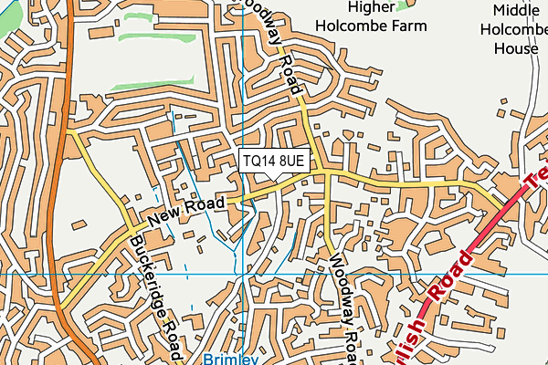 TQ14 8UE map - OS VectorMap District (Ordnance Survey) TQ14 8UE map - OS VectorMap District (Ordnance Survey)