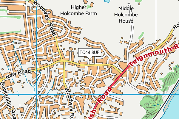 TQ14 8UF map - OS VectorMap District (Ordnance Survey) TQ14 8UF map - OS VectorMap District (Ordnance Survey)