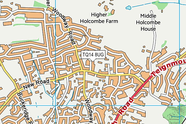 TQ14 8UG map - OS VectorMap District (Ordnance Survey) TQ14 8UG map - OS VectorMap District (Ordnance Survey)