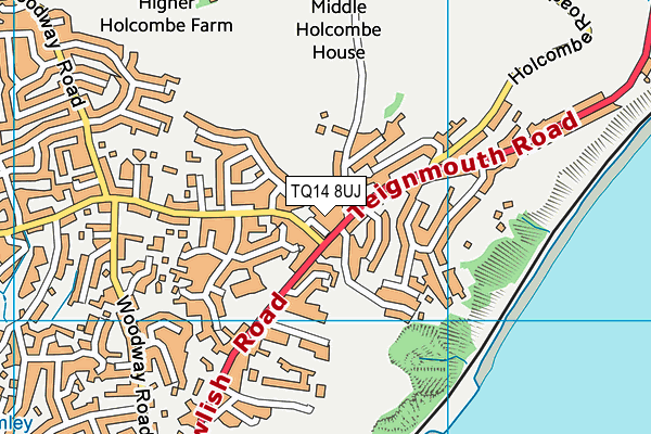 TQ14 8UJ map - OS VectorMap District (Ordnance Survey) TQ14 8UJ map - OS VectorMap District (Ordnance Survey)