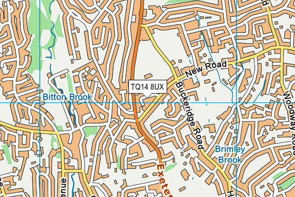 TQ14 8UX map - OS VectorMap District (Ordnance Survey) TQ14 8UX map - OS VectorMap District (Ordnance Survey)
