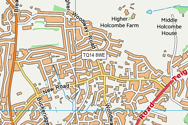TQ14 8WE map - OS VectorMap District (Ordnance Survey) TQ14 8WE map - OS VectorMap District (Ordnance Survey)