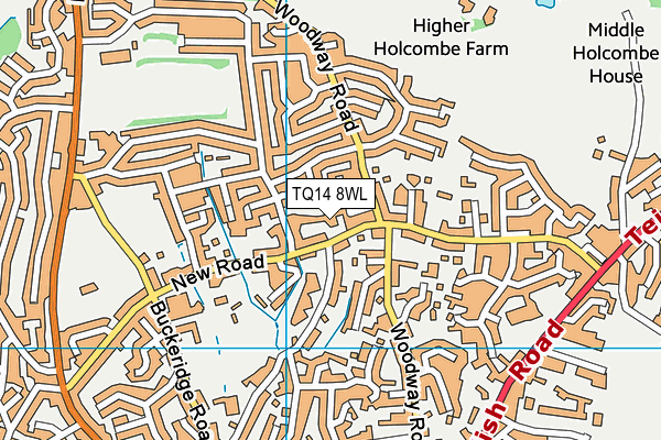 TQ14 8WL map - OS VectorMap District (Ordnance Survey) TQ14 8WL map - OS VectorMap District (Ordnance Survey)