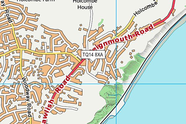TQ14 8XA map - OS VectorMap District (Ordnance Survey) TQ14 8XA map - OS VectorMap District (Ordnance Survey)