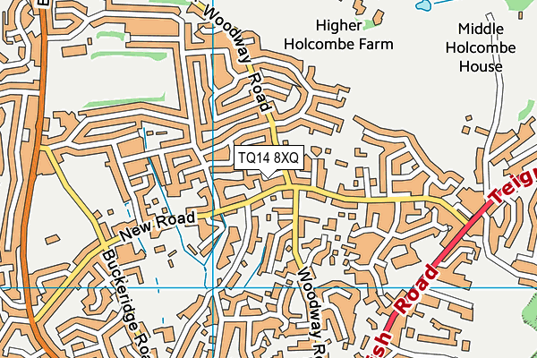 TQ14 8XQ map - OS VectorMap District (Ordnance Survey) TQ14 8XQ map - OS VectorMap District (Ordnance Survey)