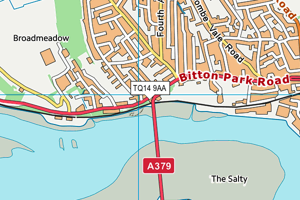 TQ14 9AA map - OS VectorMap District (Ordnance Survey) TQ14 9AA map - OS VectorMap District (Ordnance Survey)