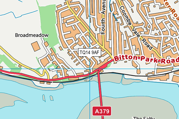 TQ14 9AF map - OS VectorMap District (Ordnance Survey) TQ14 9AF map - OS VectorMap District (Ordnance Survey)