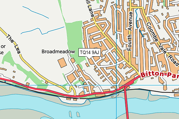 TQ14 9AJ map - OS VectorMap District (Ordnance Survey)