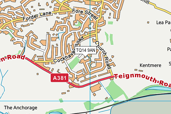 TQ14 9AN map - OS VectorMap District (Ordnance Survey) TQ14 9AN map - OS VectorMap District (Ordnance Survey)